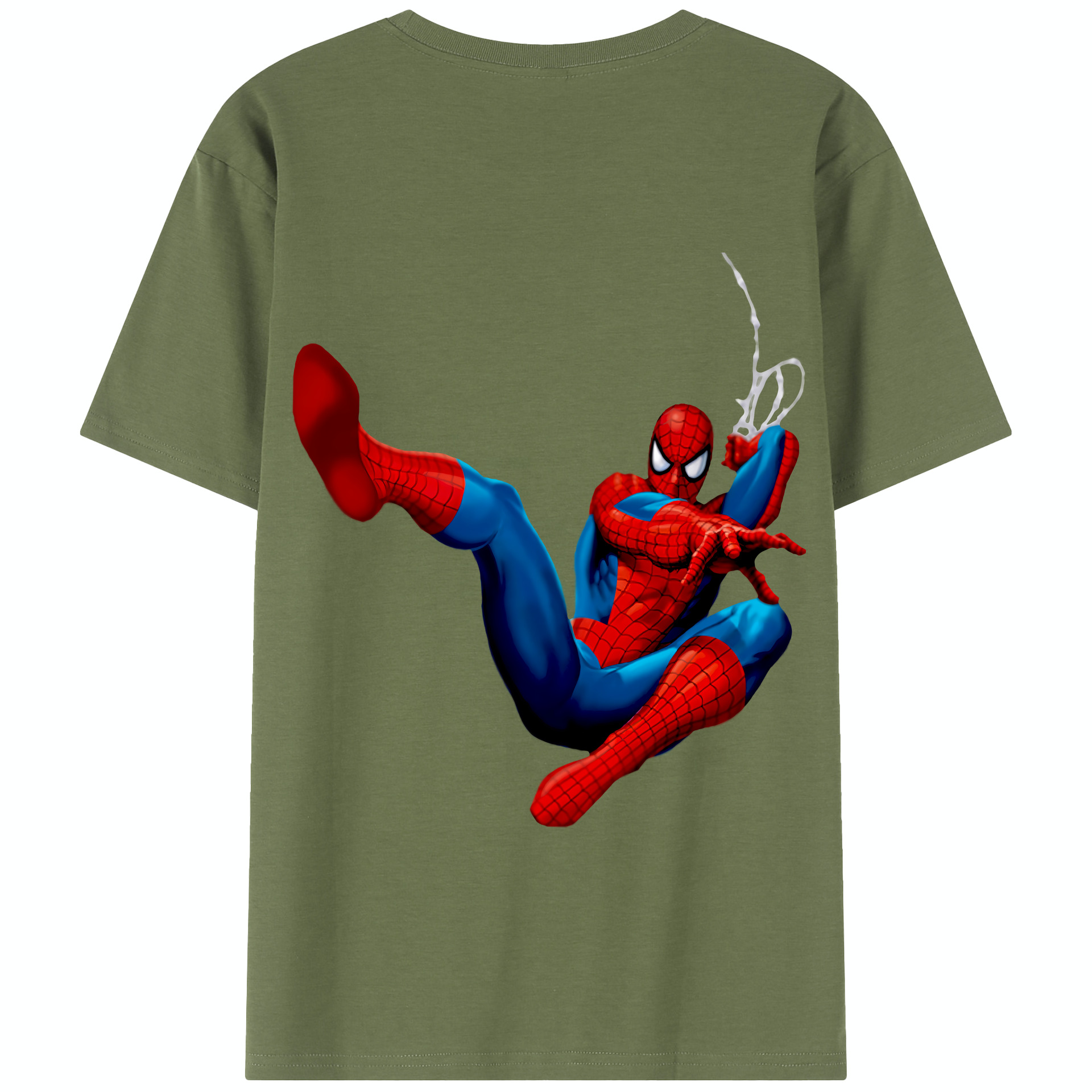 （画像用） Spider Man スパイダーマン 綿100％半袖Tシャツ（背面プリント）